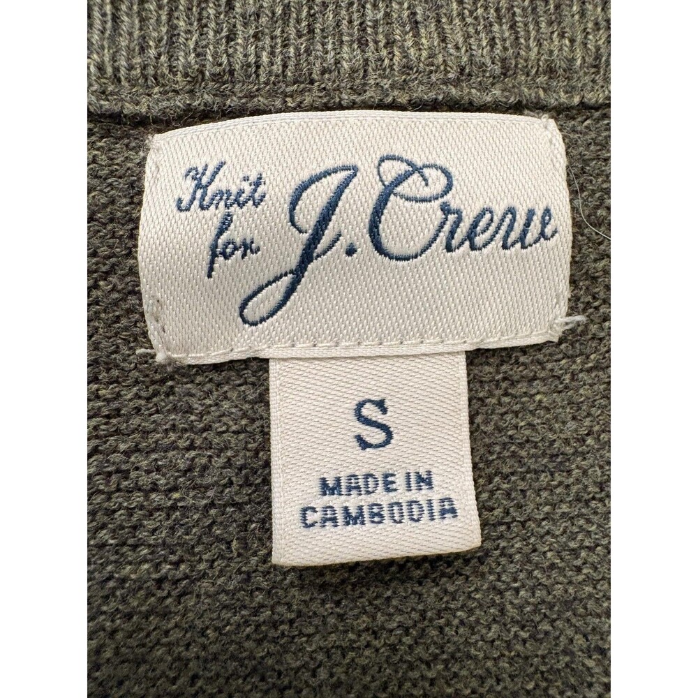 J.CREW Sweater Mens S Green Lightweight Tight Knit Crew Neck Pullover Casual - Picture 2 of 5